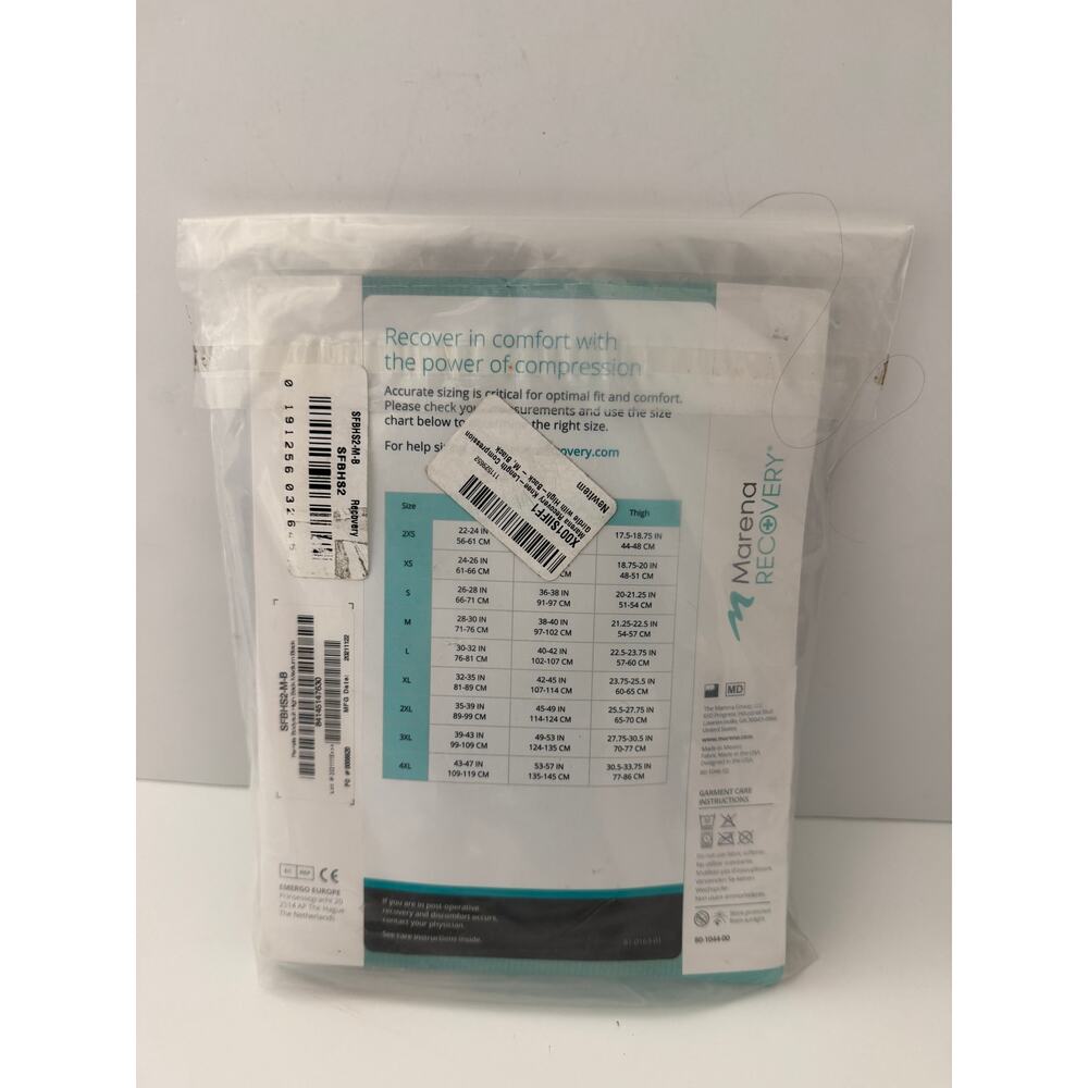 Marena Recovery Girdle High Back Short Length No Closure SFBHS2 MEDIUM Black - Picture 2 of 3
